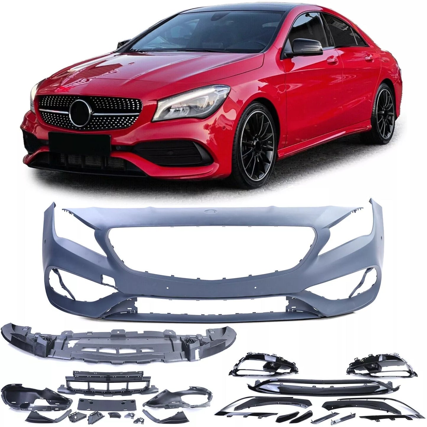 Paraurti anteriore look sportivo adatto per Mercedes CLA C117 X117 13-19