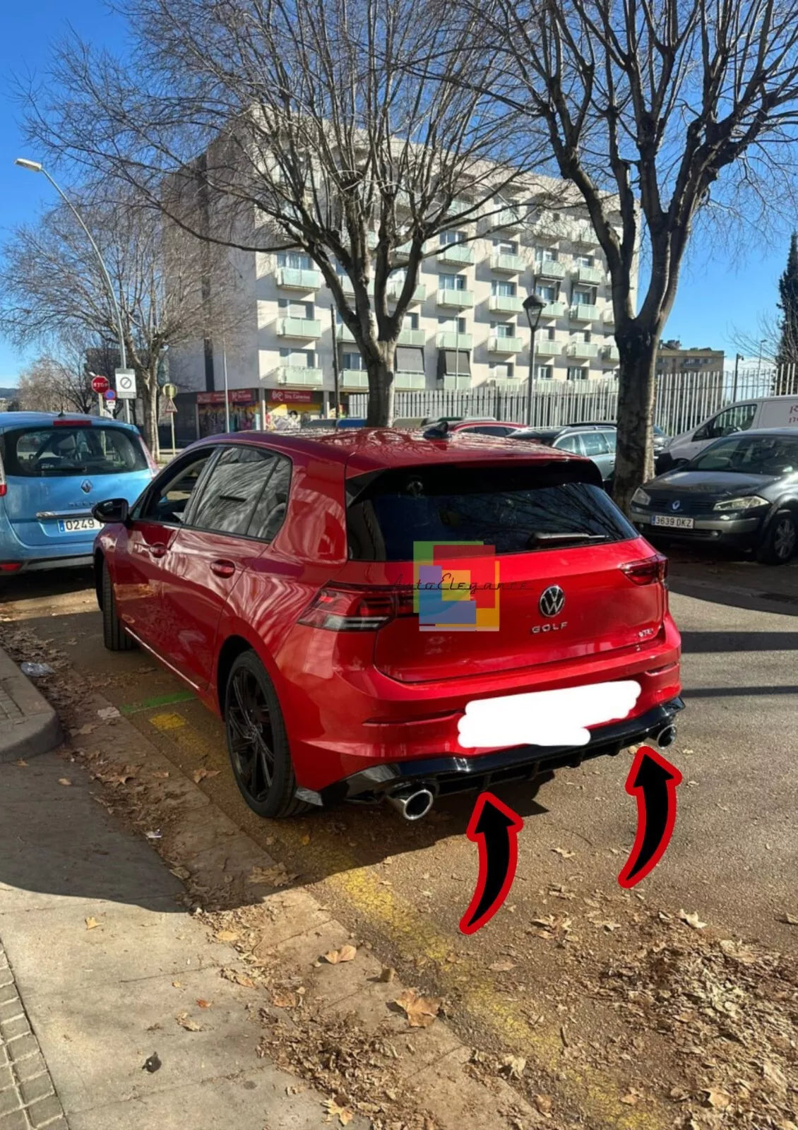 🔥DIFFUSORE POSTERIORE VW GOLF 8 19+ SOTTO PARAURTI TERMINALI GTI ABS 1+1🔥