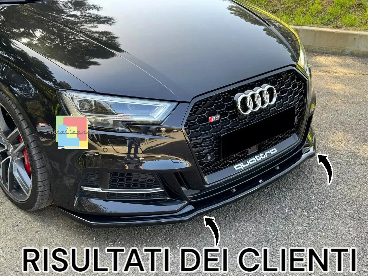 🔥SPLITTER ADATTO PER AUDI A3 8V 2016-2020 S3 S-LINE NERO LUCIDO🔥