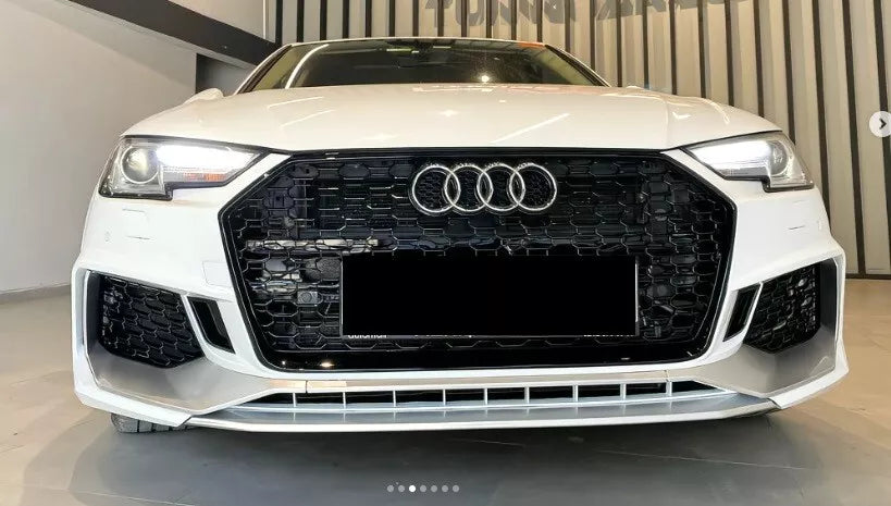 💥GRIGLIA ANTERIORE ADATTO PER AUDI A4/RS4 B9 2015+ NIDO D'APE BLACK 💥