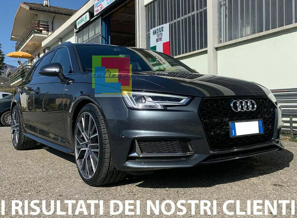 💥GRIGLIA ANTERIORE ADATTO PER AUDI A4/RS4 B9 2015+ NIDO D'APE BLACK 💥