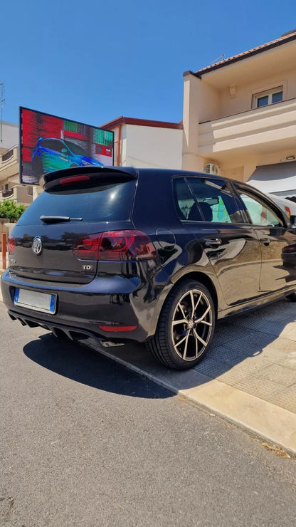 🔥DIFFUSORE POSTERIORE ADATTO PER VW GOLF 6 VI LOOK NERO DESIGN SPORTIVO🔥
