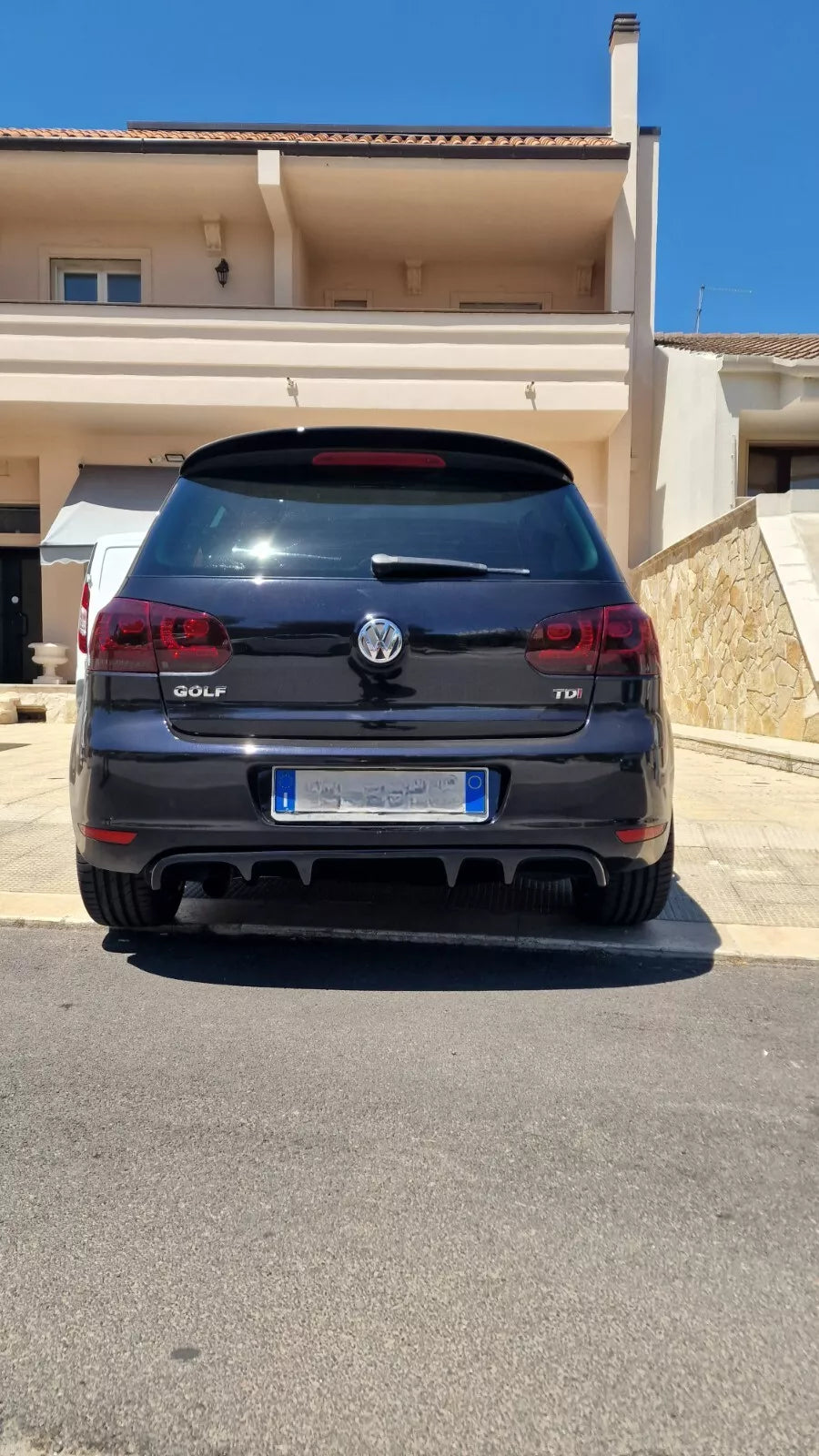 🔥DIFFUSORE POSTERIORE ADATTO PER VW GOLF 6 VI LOOK NERO DESIGN SPORTIVO🔥