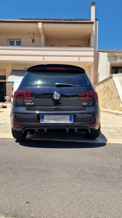 🔥DIFFUSORE POSTERIORE ADATTO PER VW GOLF 6 VI LOOK NERO DESIGN SPORTIVO🔥