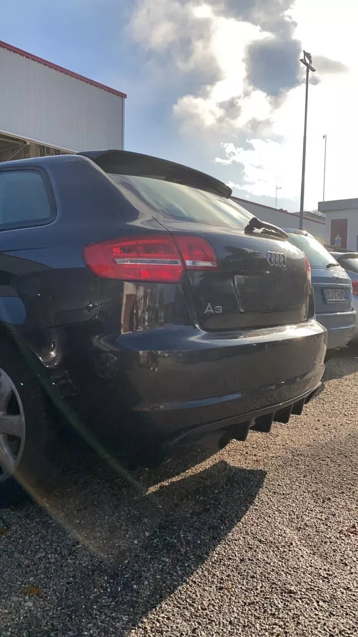 🔥DIFFUSORE PER AUDI A3 S3 8P 08-12 SOTTO PARAURTI RS3 NERO LUCIDO ABS🔥