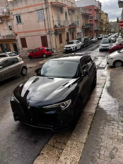 ⭐ALFA ROMEO STELVIO SPLITTER PARAURTI ANTERIORE NERO LUCIDO LOOK RS⭐