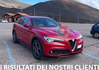 ⭐ALFA ROMEO STELVIO SPLITTER PARAURTI ANTERIORE NERO LUCIDO LOOK RS⭐
