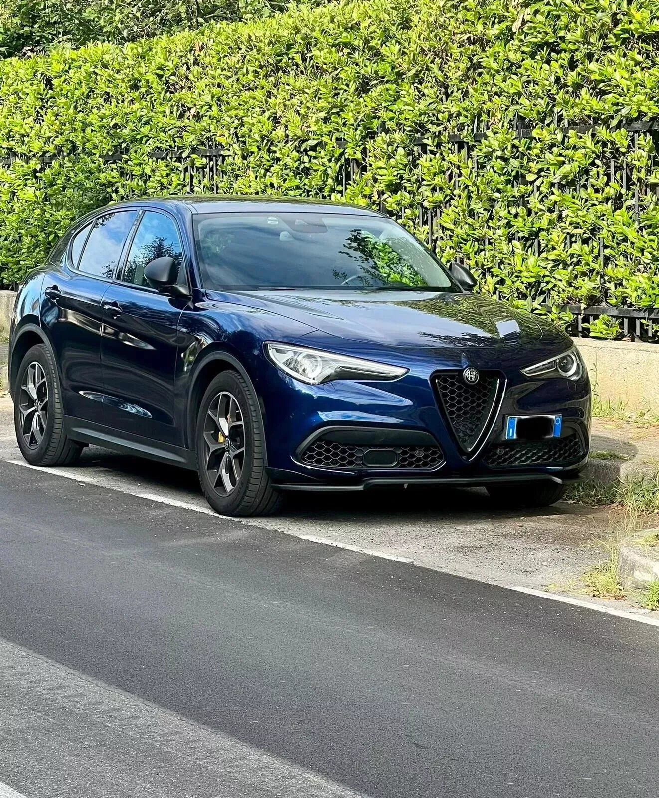 ⭐ALFA ROMEO STELVIO SPLITTER PARAURTI ANTERIORE NERO LUCIDO LOOK RS⭐