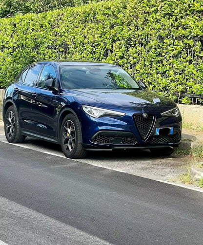 ⭐ALFA ROMEO STELVIO SPLITTER PARAURTI ANTERIORE NERO LUCIDO LOOK RS⭐