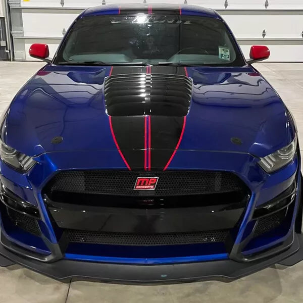 🔥COPERTURA COFANO STILE MP GT500 ADATTA PER FORD MUSTANG 2015–2017 NERA 🔥