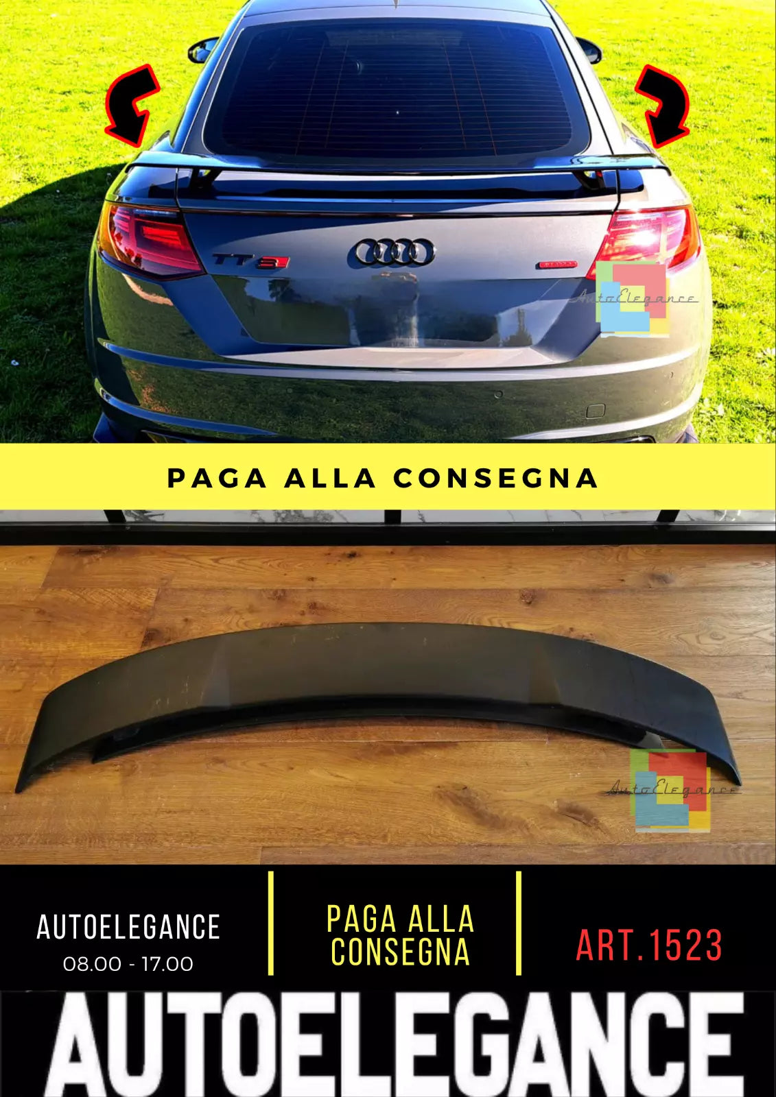 ⚡️ 1523 Spoiler posteriore adatto per Audi Tt Fv 8S Look Rstt Rough ⚡️