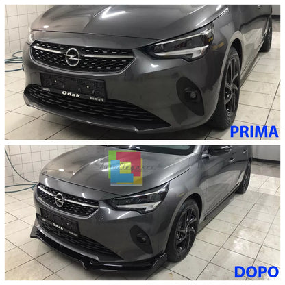 🔥 OPEL CORSA F LAMA SOTTO PARAURTI ANTERIORE ABS SPORTIVO NERO SPLITTER BAFFO🔥