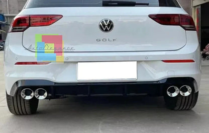 🔥DIFFUSORE POSTERIORE NERO LUCIDO ADATTO PER VW GOLF 8 LOOK R TERMINALI🔥