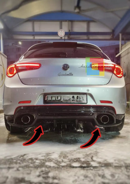⭐DIFFUSORE ADATTO PER ALFA ROMEO GIULIETTA LOOK QUADRIFOGLIO NERO LUCIDO⭐
