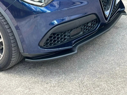 ⭐ALFA ROMEO STELVIO SPLITTER PARAURTI ANTERIORE NERO LUCIDO LOOK RS⭐