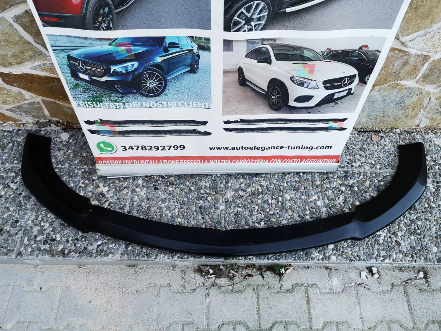 ⭐SOTTO PARAURTI ANTERIORE PER MERCEDES CLASSE E AMG NERO LUIDO ⭐