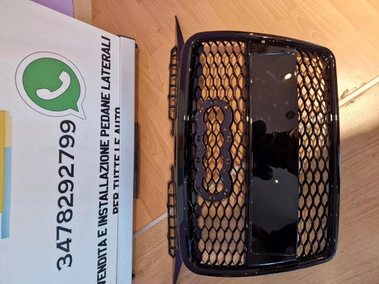 ⭐GRIGLIA ANTERIORE PER AUDI A3 8P 2005-2008 LOOK RS3 NERO LUCIDO TUNING⭐