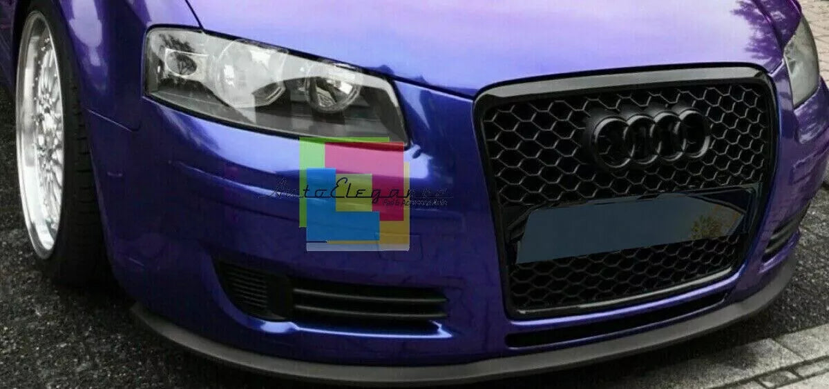 ⭐GRIGLIA ANTERIORE PER AUDI A3 8P 2005-2008 LOOK RS3 NERO LUCIDO TUNING⭐