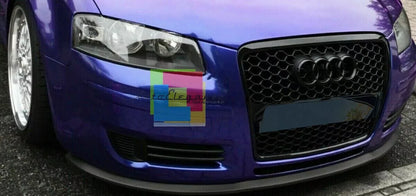 ⭐GRIGLIA ANTERIORE PER AUDI A3 8P 2005-2008 LOOK RS3 NERO LUCIDO TUNING⭐