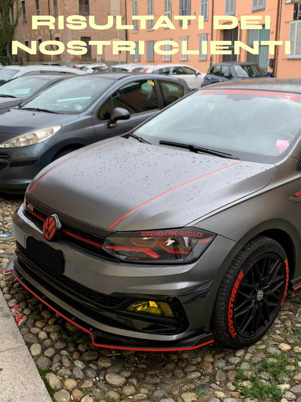 ⭐VW POLO SPLITTER AW1 2017+ LOOK STANDARD EVO NERO LUCIDO⭐