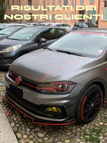 ⭐VW POLO SPLITTER AW1 2017+ LOOK STANDARD EVO NERO LUCIDO⭐