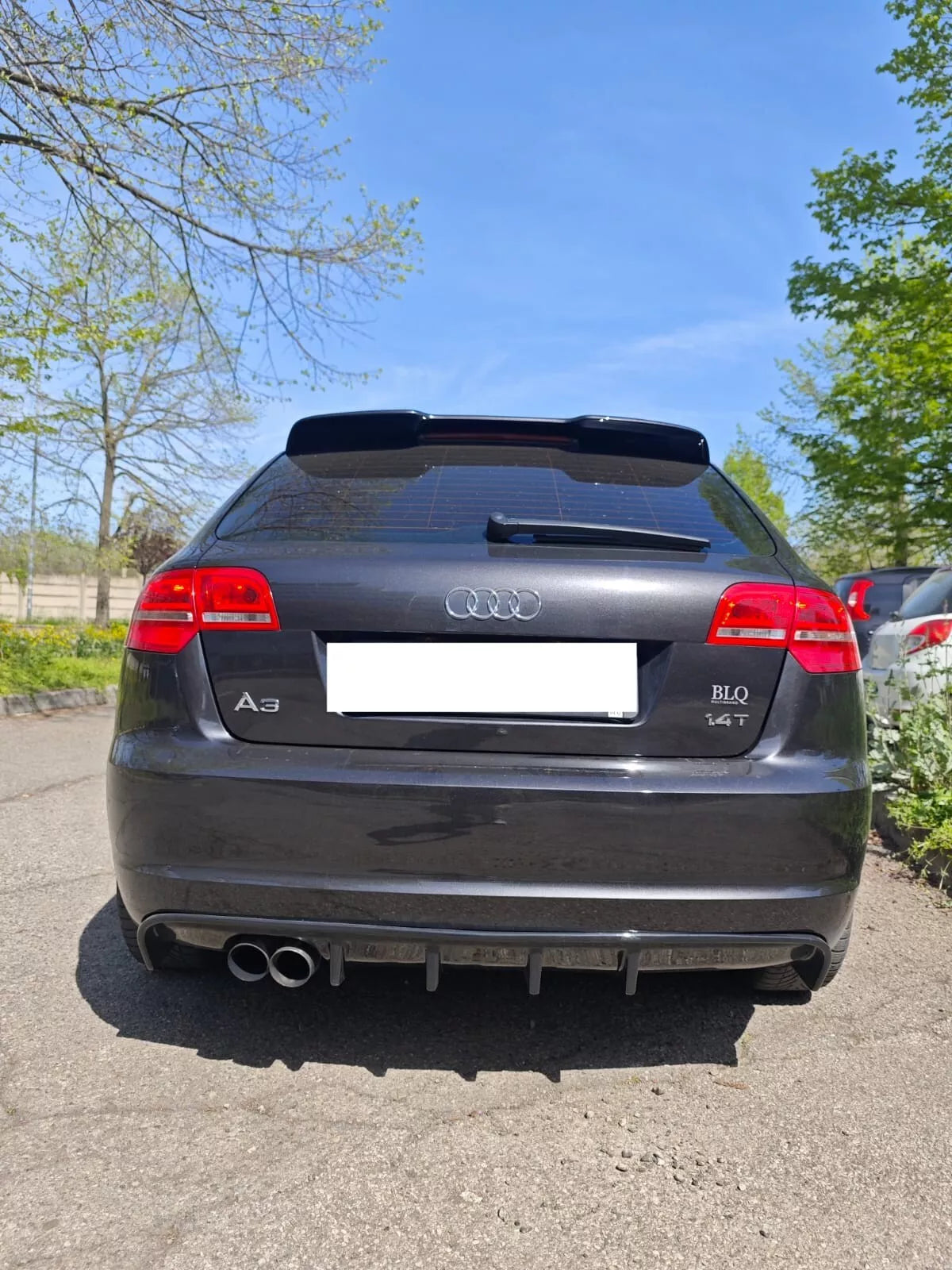 ⭐DIFFUSORE PER AUDI A3 S3 8P 08-12 SOTTO PARAURTI RS3 NERO LUCIDO ABS⭐