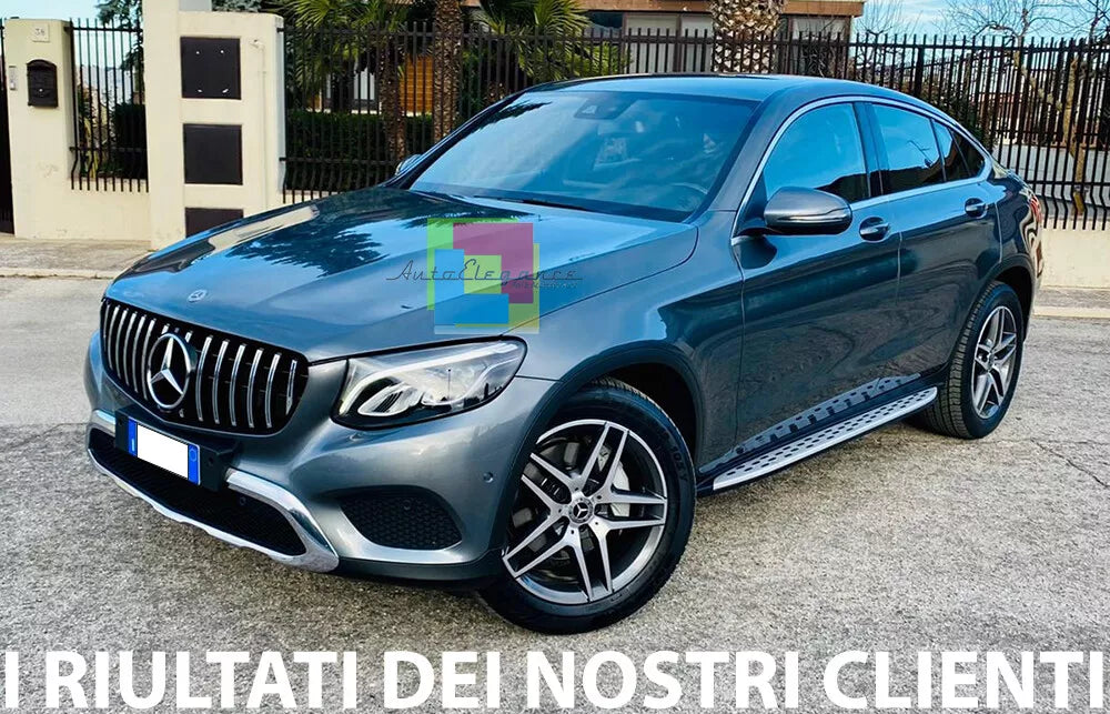 ⭐GRIGLIA ANTERIORE PER MERCEDES GLC C253 X253 2015-2018 PROFILI SATINATI ⭐