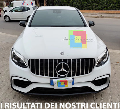 ⭐GRIGLIA ANTERIORE PER MERCEDES GLC C253 X253 2015-2018 PROFILI SATINATI ⭐