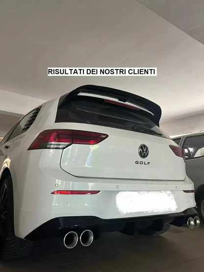 🔥0131 DIFFUSORE POSTERIORE NERO LUCIDO ADATTO PER VW GOLF 8 LOOK R TERMINALI🔥