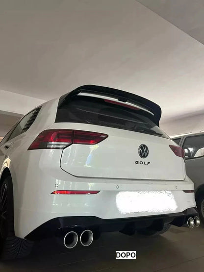 🔥0131 DIFFUSORE POSTERIORE NERO LUCIDO ADATTO PER VW GOLF 8 LOOK R TERMINALI🔥