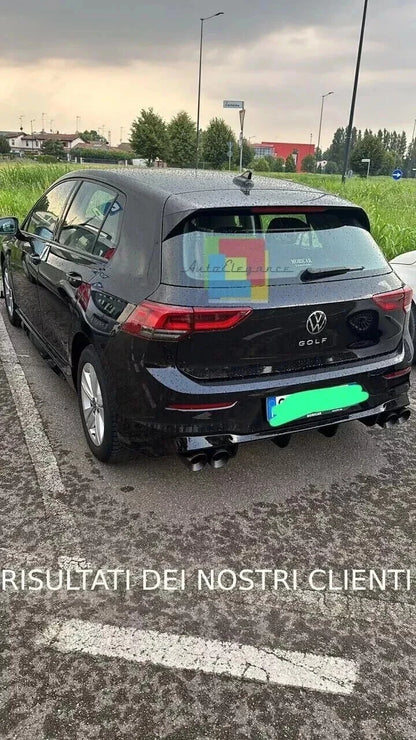 🔥0131 DIFFUSORE POSTERIORE NERO LUCIDO ADATTO PER VW GOLF 8 LOOK R TERMINALI🔥