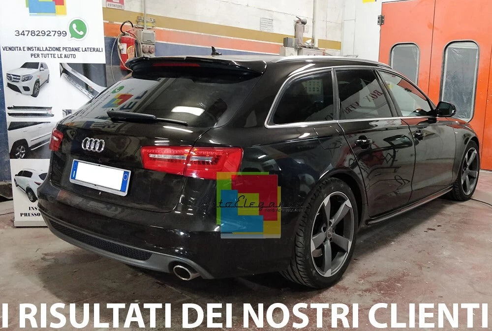 ⭐0475 MINIGONNE LATERALI PER AUDI A4 8K AVANT BERLINA SLINE ABS NERO LUCIDO⭐