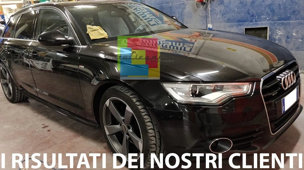 ⭐0475 MINIGONNE LATERALI PER AUDI A4 8K AVANT BERLINA SLINE ABS NERO LUCIDO⭐