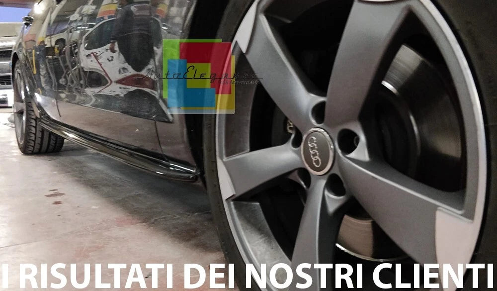 ⭐0475 MINIGONNE LATERALI PER AUDI A4 8K AVANT BERLINA SLINE ABS NERO LUCIDO⭐