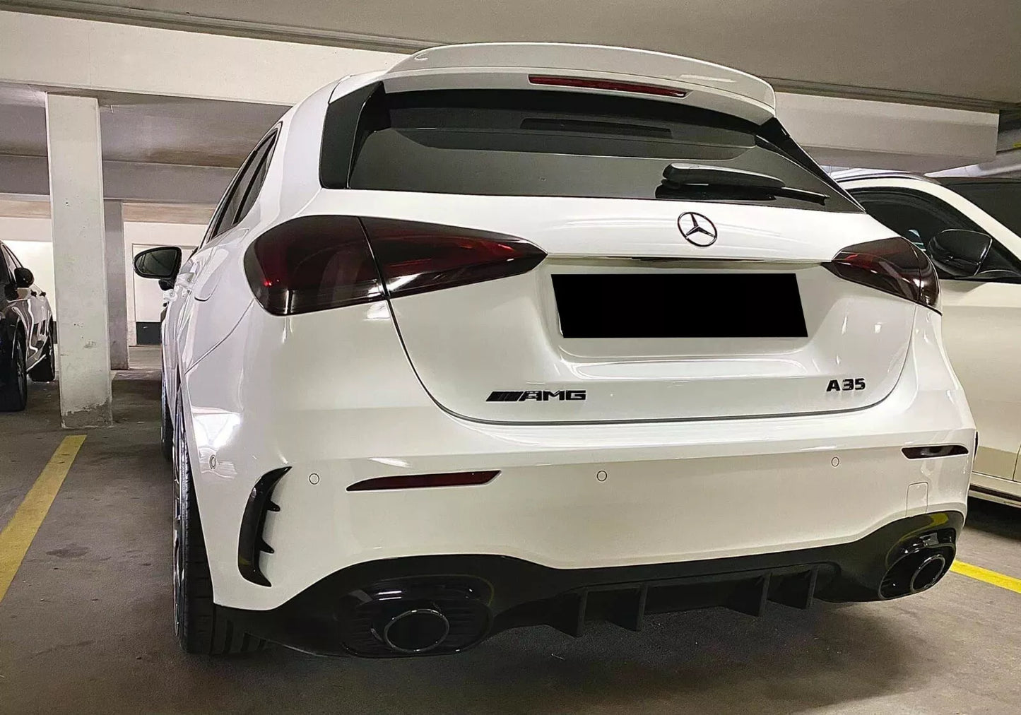 🔥0096 SPOILER ADATTO PER MERCEDES CLASSE A W177 AMG ABS NERO LUCIDO 🔥
