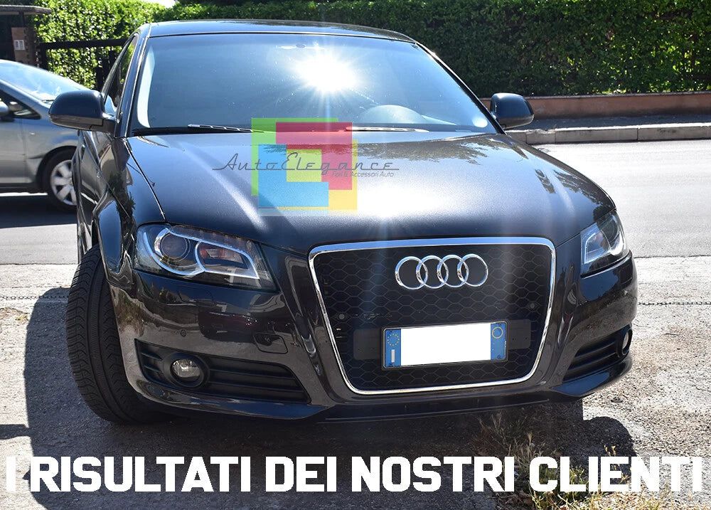 💎0926 GRIGLIA ANTERIORE NERO/CROMATO ADATTO PER AUDI A3 8P 2008-2012💎