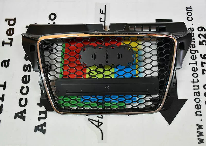 💎0926 GRIGLIA ANTERIORE NERO/CROMATO ADATTO PER AUDI A3 8P 2008-2012💎