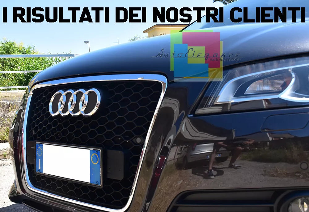 💎0926 GRIGLIA ANTERIORE NERO/CROMATO ADATTO PER AUDI A3 8P 2008-2012💎