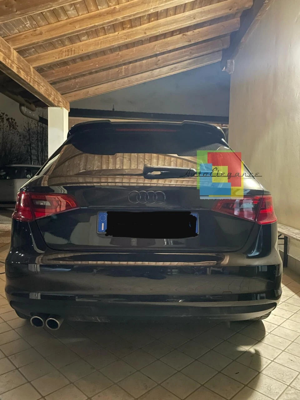 0072🔥SPOILER A3 8V 5D SPORTBACK 12-20 STANDARD LOOK RS3 NERO LUCIDO SOLO STAN🔥