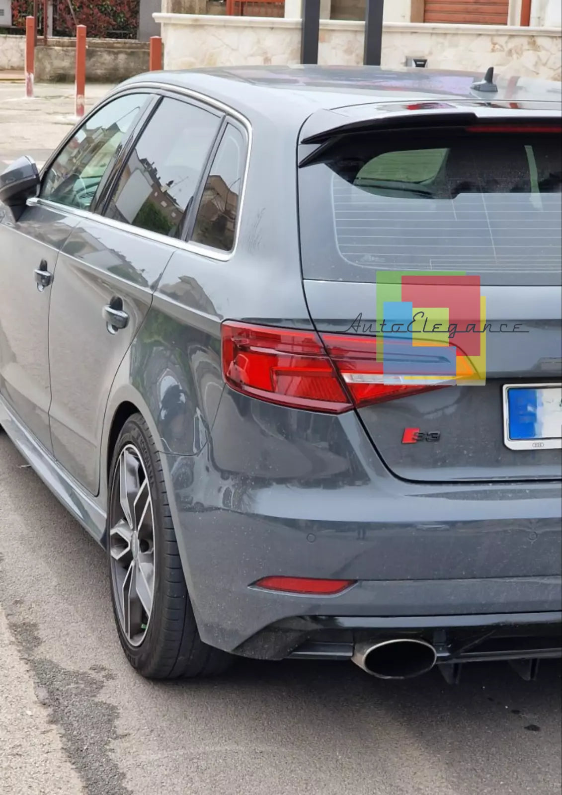 0072🔥SPOILER A3 8V 5D SPORTBACK 12-20 STANDARD LOOK RS3 NERO LUCIDO SOLO STAN🔥