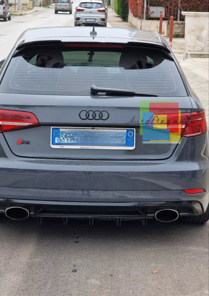 0072🔥SPOILER A3 8V 5D SPORTBACK 12-20 STANDARD LOOK RS3 NERO LUCIDO SOLO STAN🔥