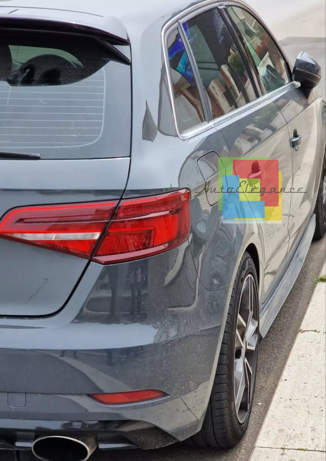 0072🔥SPOILER A3 8V 5D SPORTBACK 12-20 STANDARD LOOK RS3 NERO LUCIDO SOLO STAN🔥