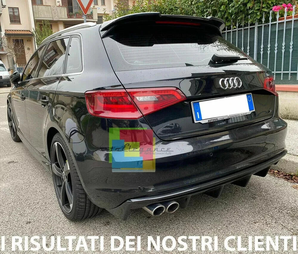 0072🔥SPOILER A3 8V 5D SPORTBACK 12-20 STANDARD LOOK RS3 NERO LUCIDO SOLO STAN🔥