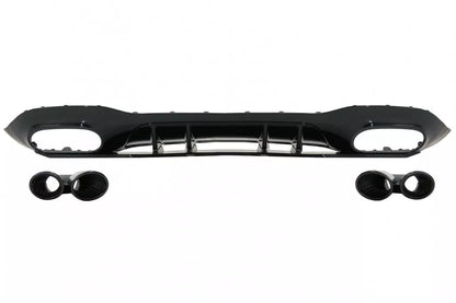 0173💎DIFFUSORE POSTERIORE PER MERCEDES A W177 AMG SOTTO TERMINALI NERI A45S💎