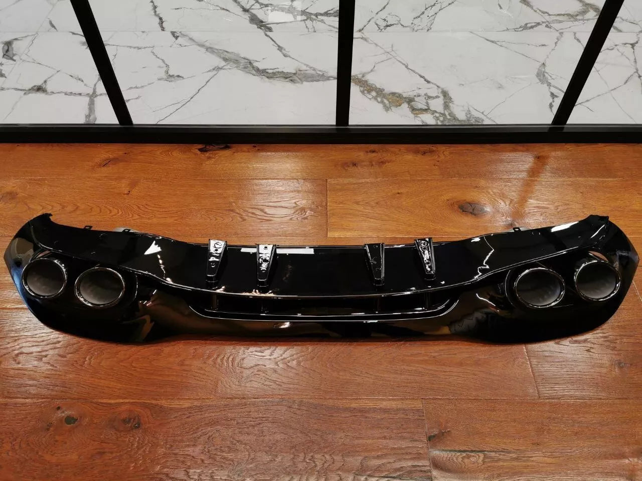 0173💎DIFFUSORE POSTERIORE PER MERCEDES A W177 AMG SOTTO TERMINALI NERI A45S💎