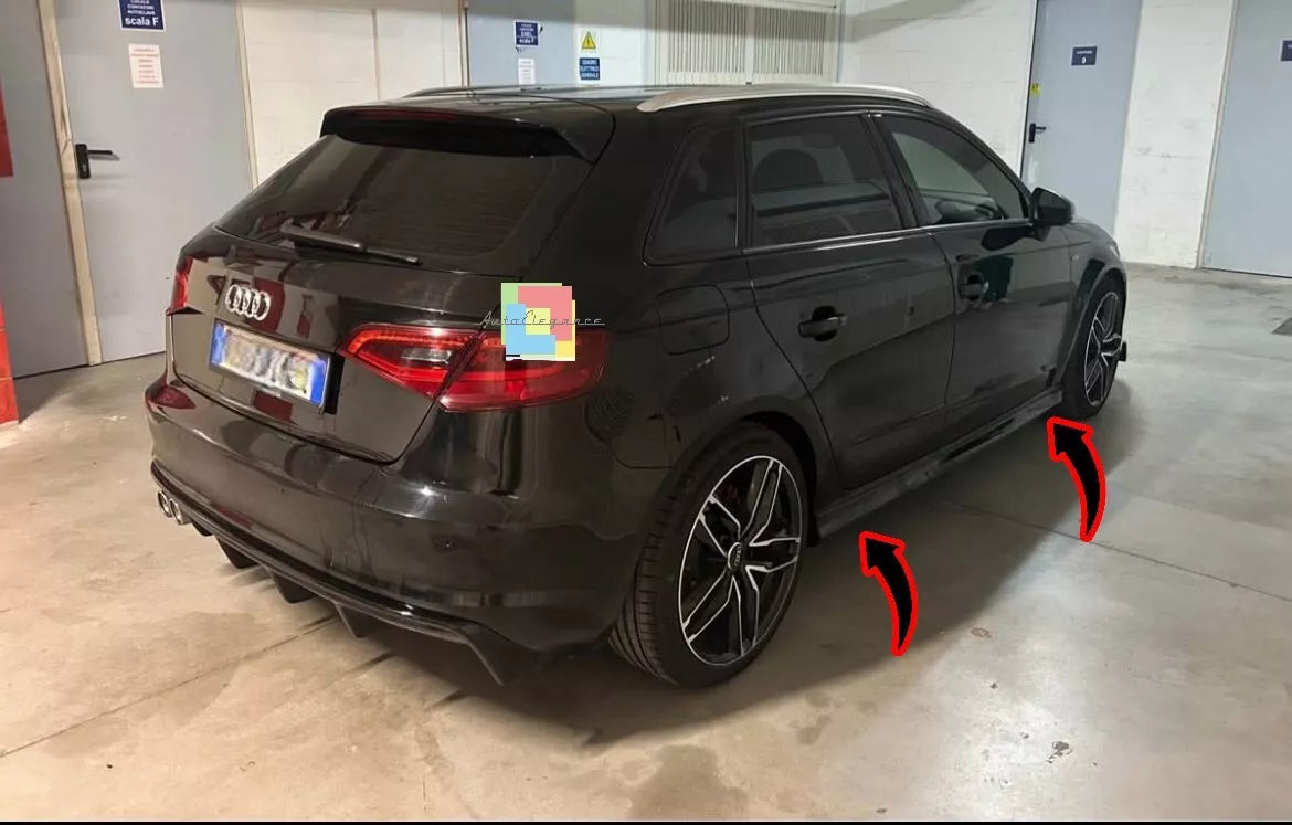 0964✨MINIGONNE LATERALI PER AUDI A3 8V SPORTBACK 2012-2019 SOTTO PORTA S3 SLINE✨