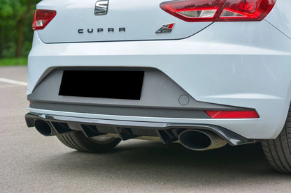 0691🔥DIFFUSORE POSTERIORE NERO LUCIDO PER SEAT LEON MK3 12-16 LOOK CUPRA MAX🔥