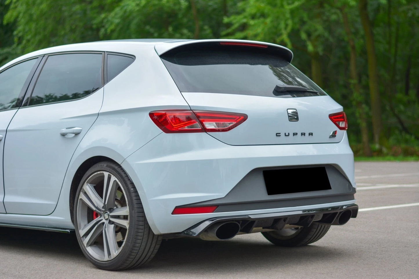 0691🔥DIFFUSORE POSTERIORE NERO LUCIDO PER SEAT LEON MK3 12-16 LOOK CUPRA MAX🔥