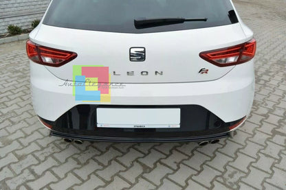 0691🔥DIFFUSORE POSTERIORE NERO LUCIDO PER SEAT LEON MK3 12-16 LOOK CUPRA MAX🔥