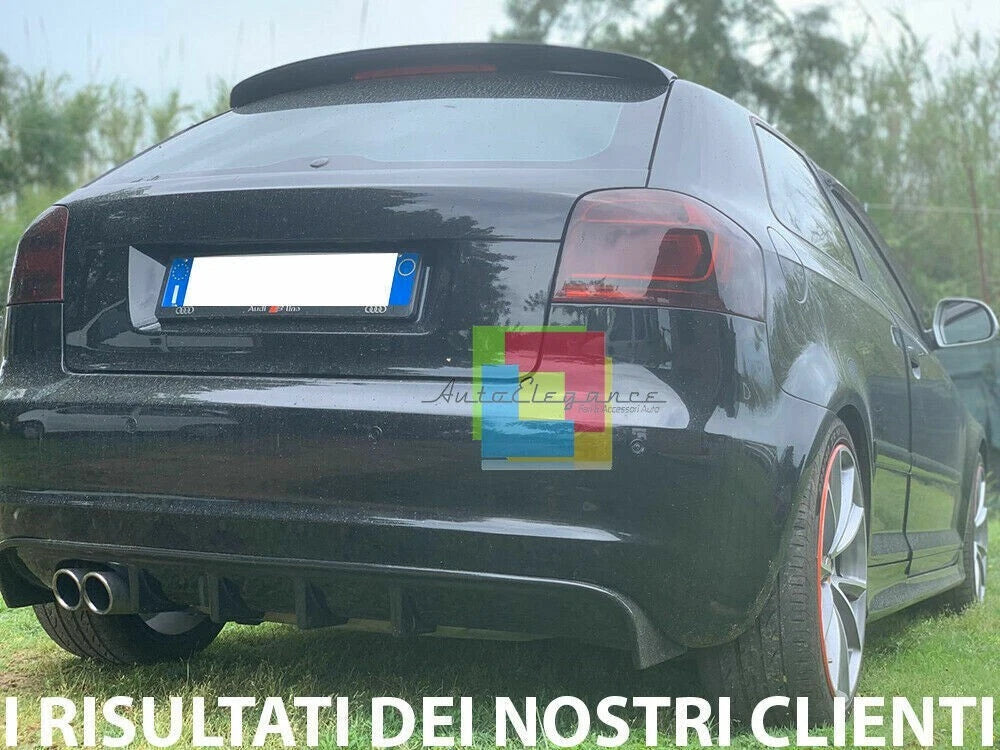 🔥⭐DIFFUSORE PER AUDI A3 S3 8P 08-12 SOTTO PARAURTI RS3  NERO LUCIDO ABS⭐🔥